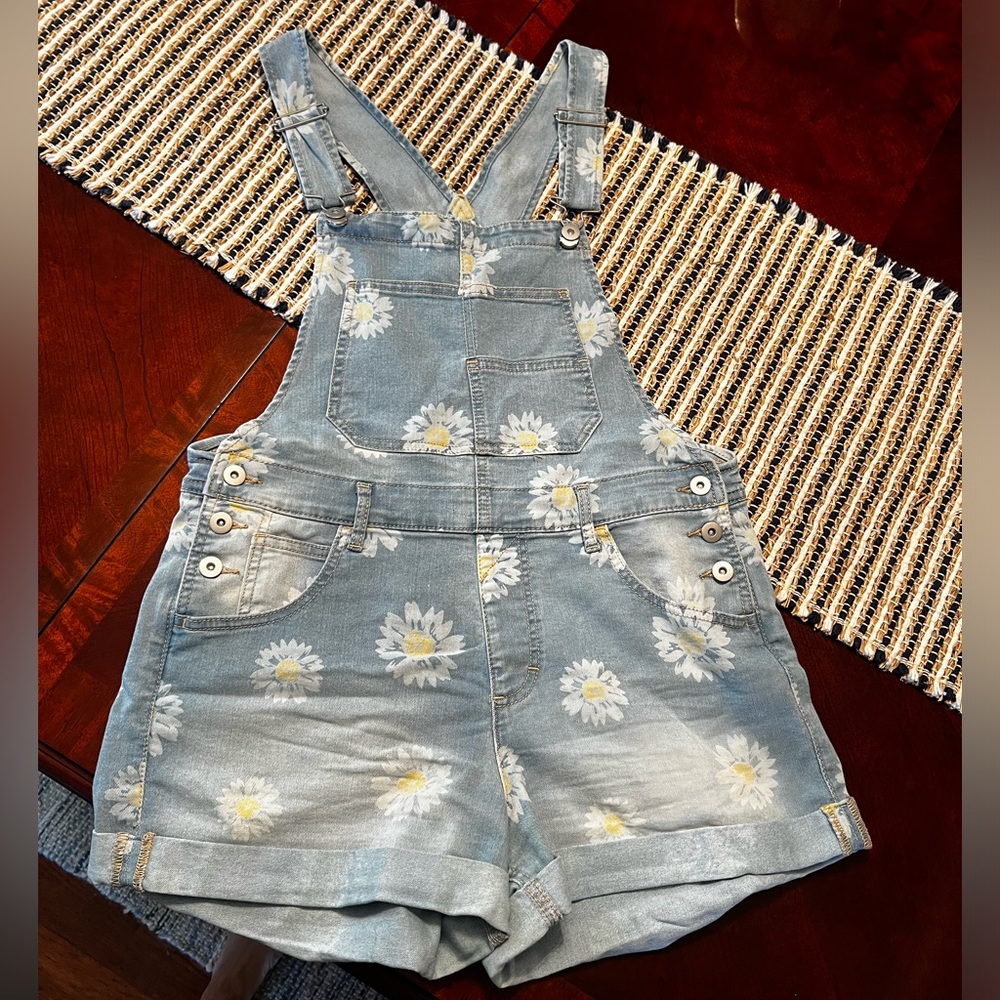 Daisy Denim Printed Overalls